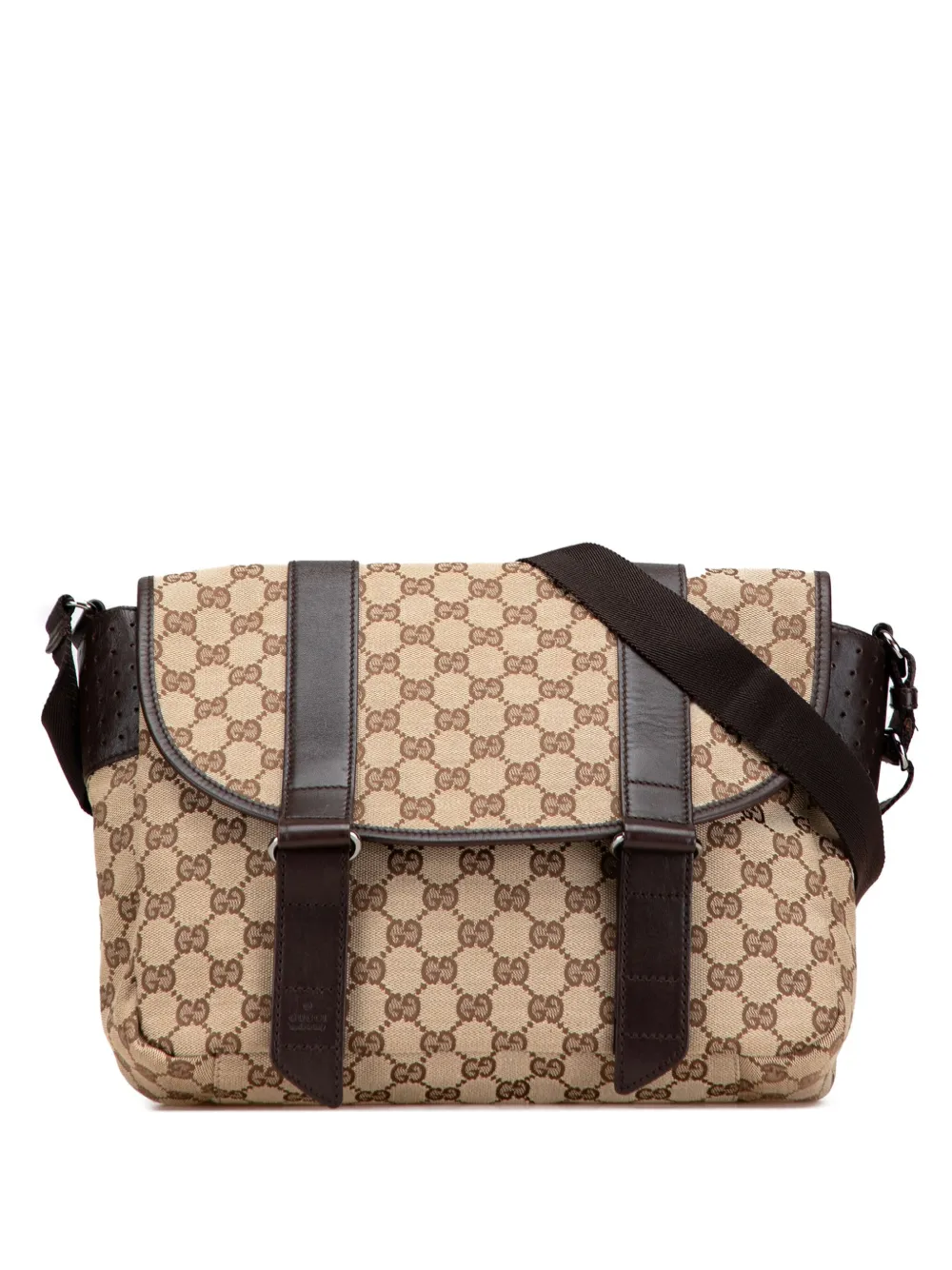 Pre-owned Gucci 2000-2015 Gg Canvas Messenger Bag Crossbody Bag In Brown