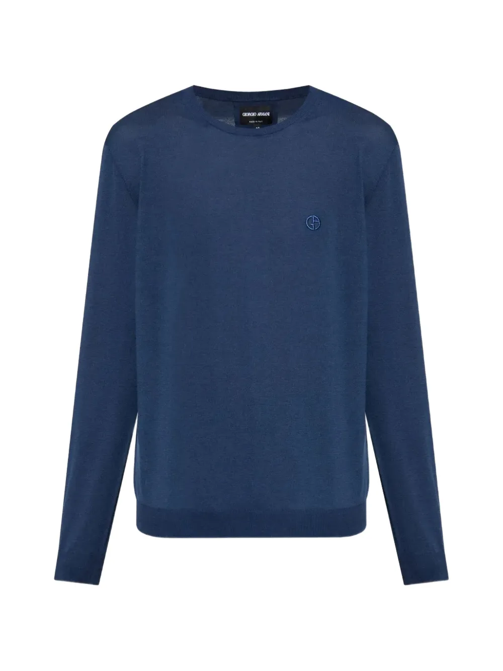 Giorgio Armani logo-embroidered crew-neck sweater - Blu