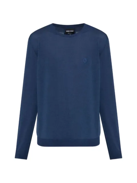 Giorgio Armani logo-embroidered crew-neck sweater
