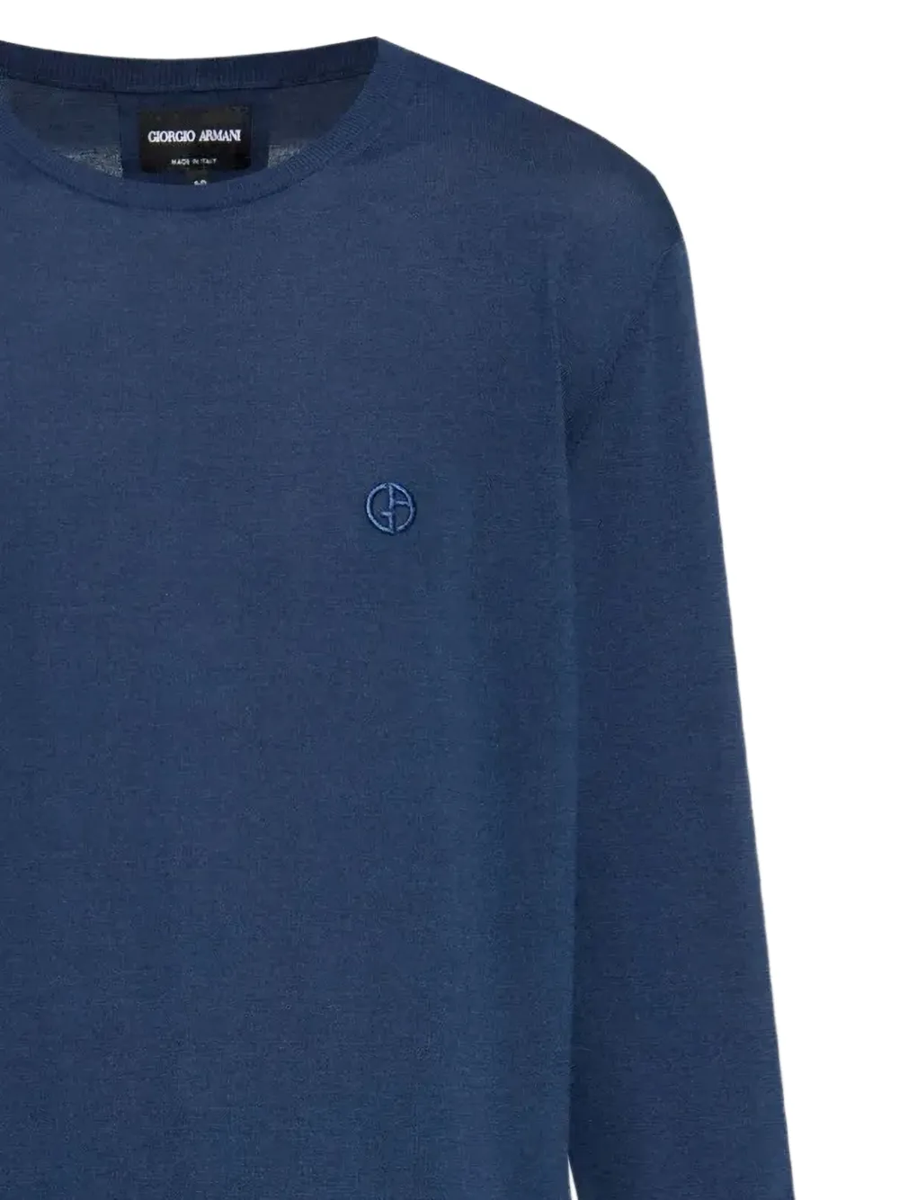 Giorgio Armani Trui met geborduurd logo en ronde hals Blauw