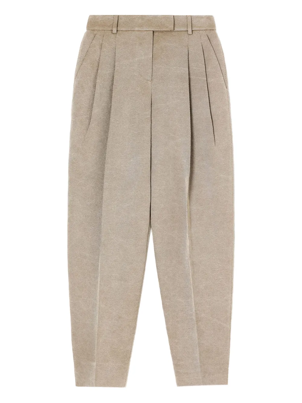 Giorgio Armani Double-pleats Trousers In Neutral