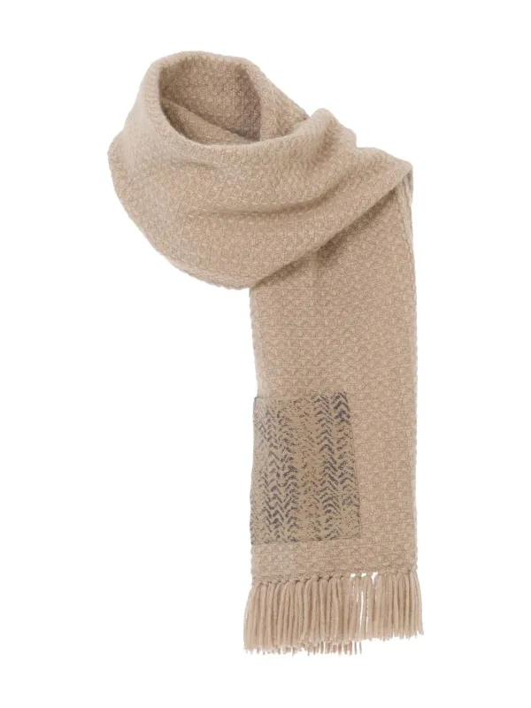 Giorgio Armani Fringed-hem Scarf in Neutrals