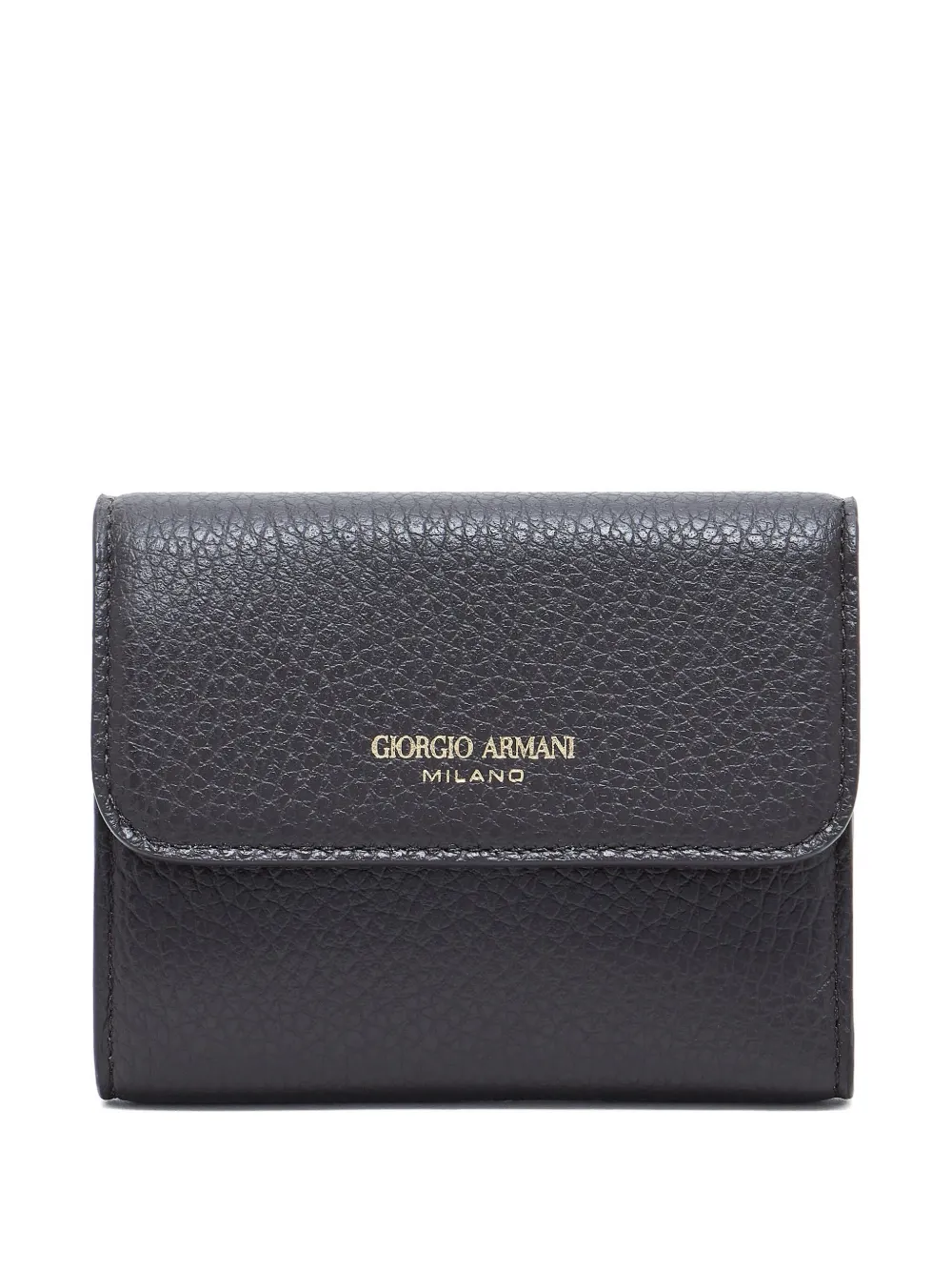Giorgio Armani grained-leather trifold wallet - Marrone