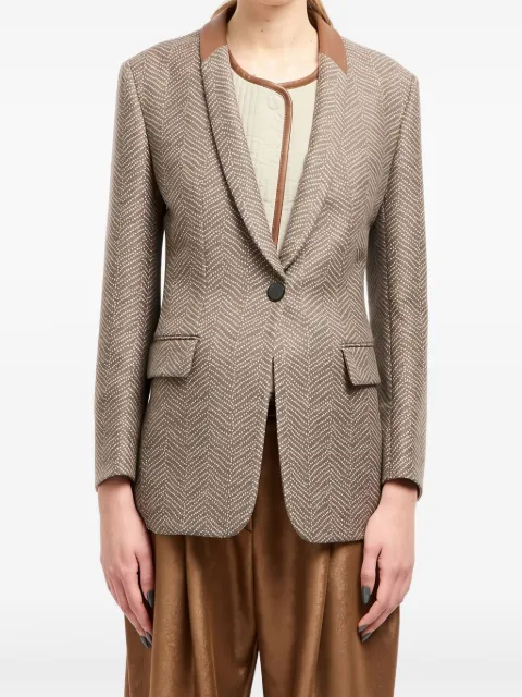 Giorgio Armani chevron-jacquard single-breasted blazer 