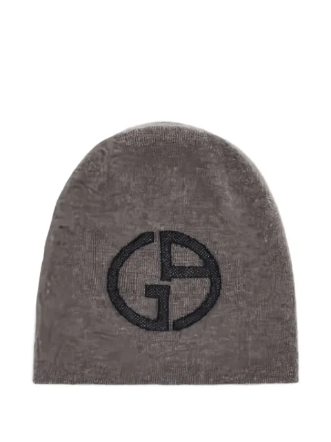 Giorgio Armani logo-detail cashmere beanie