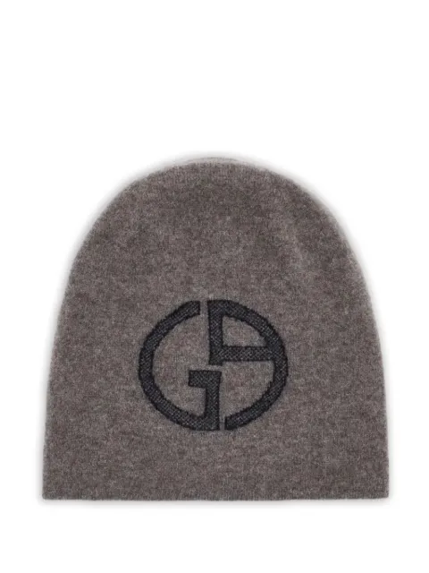 Giorgio Armani logo-detail cashmere beanie