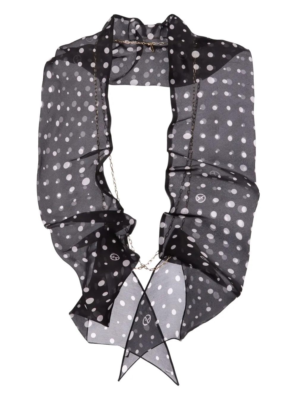 Giorgio Armani Polka Dot Scarf In Black