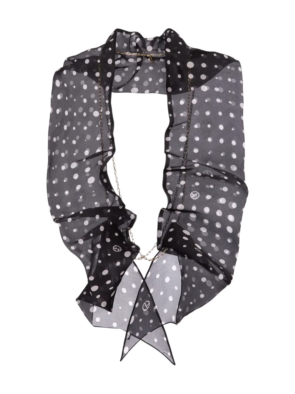 Giorgio Armani Polka Dot Scarf In Black