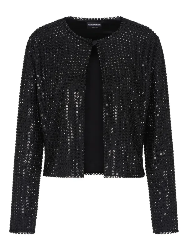 Giorgio Armani Sequin-embellished Shirt in Black