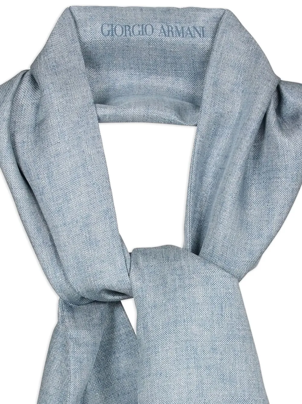 Giorgio Armani Sjaal met logodetail - Blauw