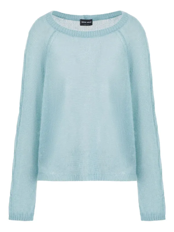 Giorgio Armani Cable-knit Sweater in Blue
