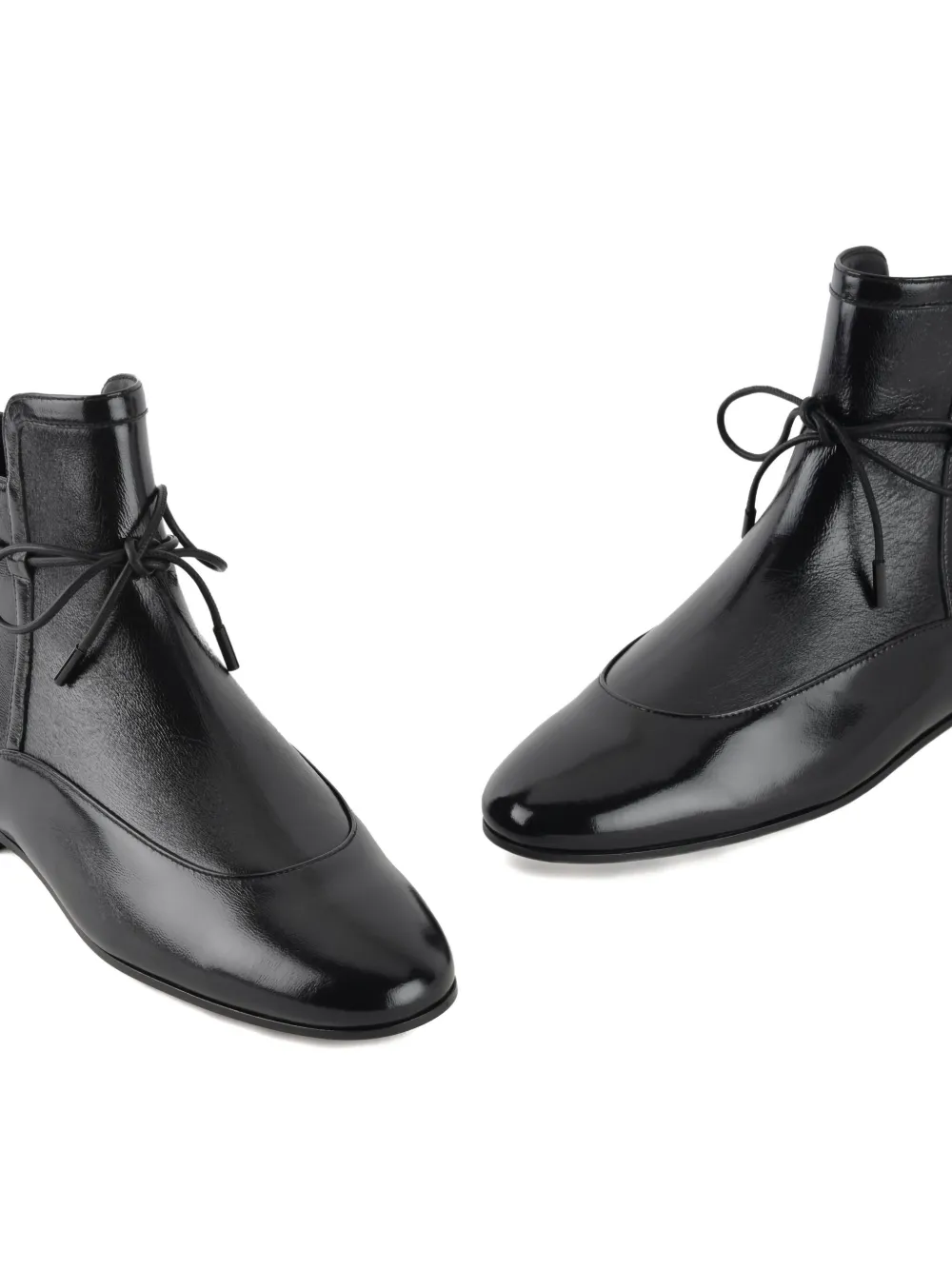 Giorgio Armani Leren enkellaarzen Zwart