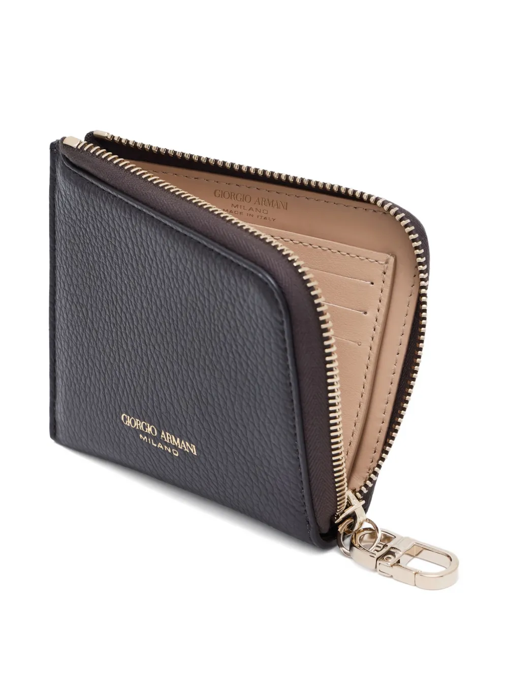Giorgio Armani Leren portemonnee - Bruin