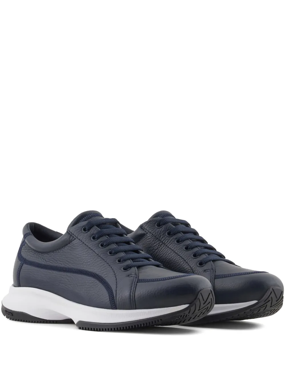 Giorgio Armani panelled leather sneakers | Blue | Image 1