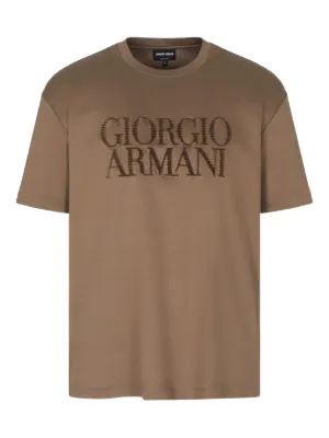 Giorgio Armani ラウンドネック Tシャツ | ブラウン | FARFETCH JP