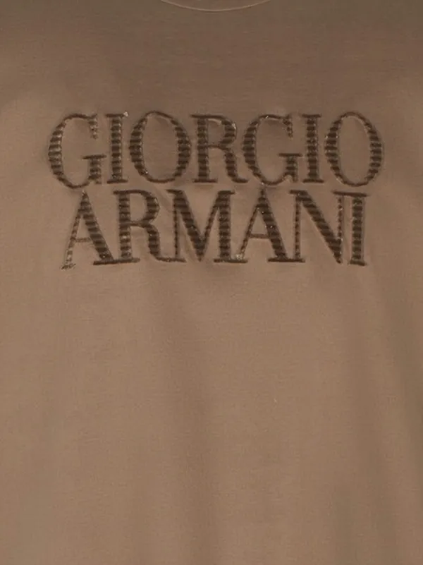 Giorgio Armani round-neck T-shirt | Brown | FARFETCH ZA