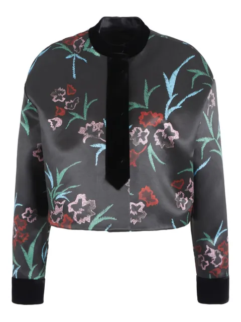 Giorgio Armani floral-print cropped jacket