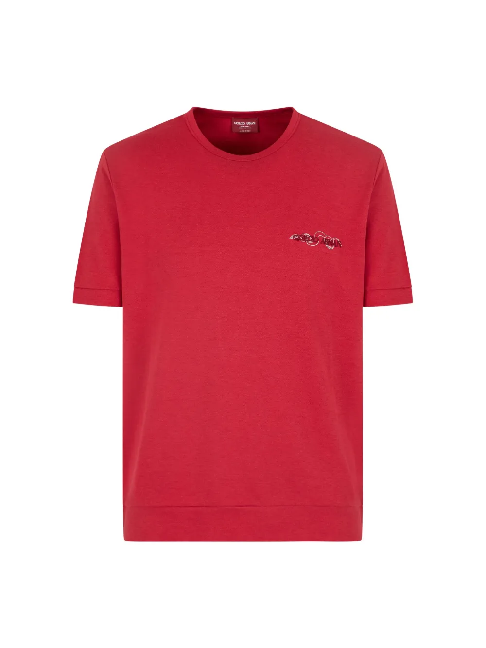 Giorgio Armani logo-embroidered T-shirt - Rood