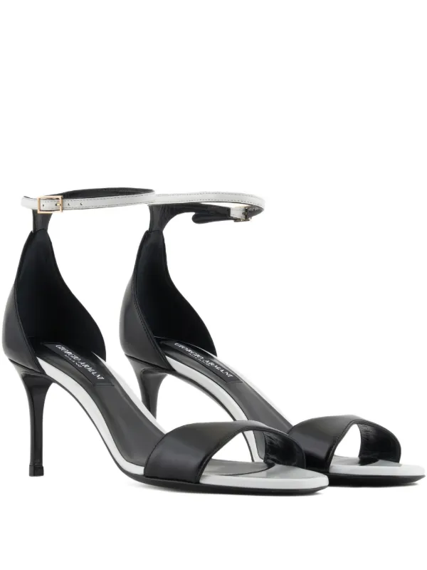 Giorgio Armani 70mm Two-tone Leather Sandals in Black