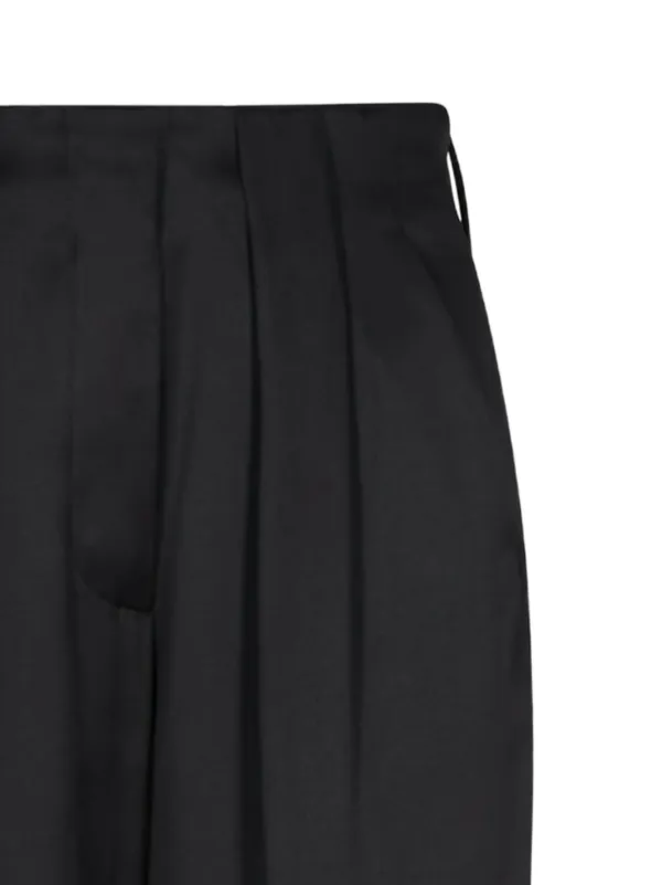 パンツ giorgio armani poly pleats fabric slacks Giorgio Armani Pleated Trousers | Black | FARFETCH
