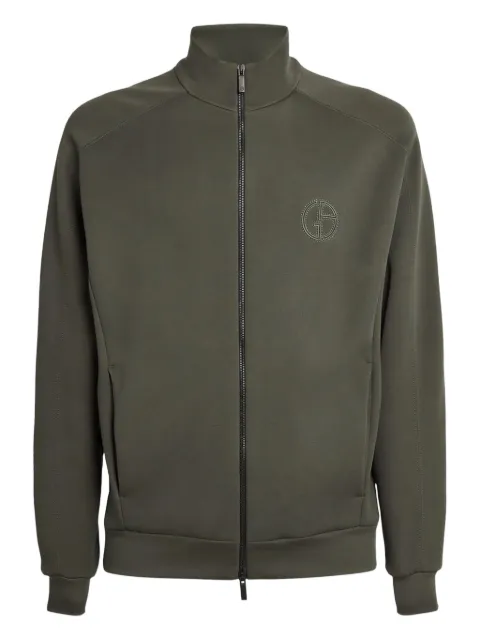 Giorgio Armani logo-embroidered zip-up sweatshirt