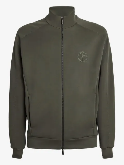 Giorgio Armani logo-embroidered zip-up sweatshirt