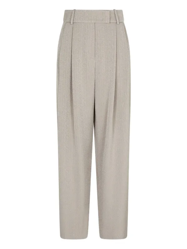 Giorgio Armani Pleated-front Tailored Trousers in Neutrals
