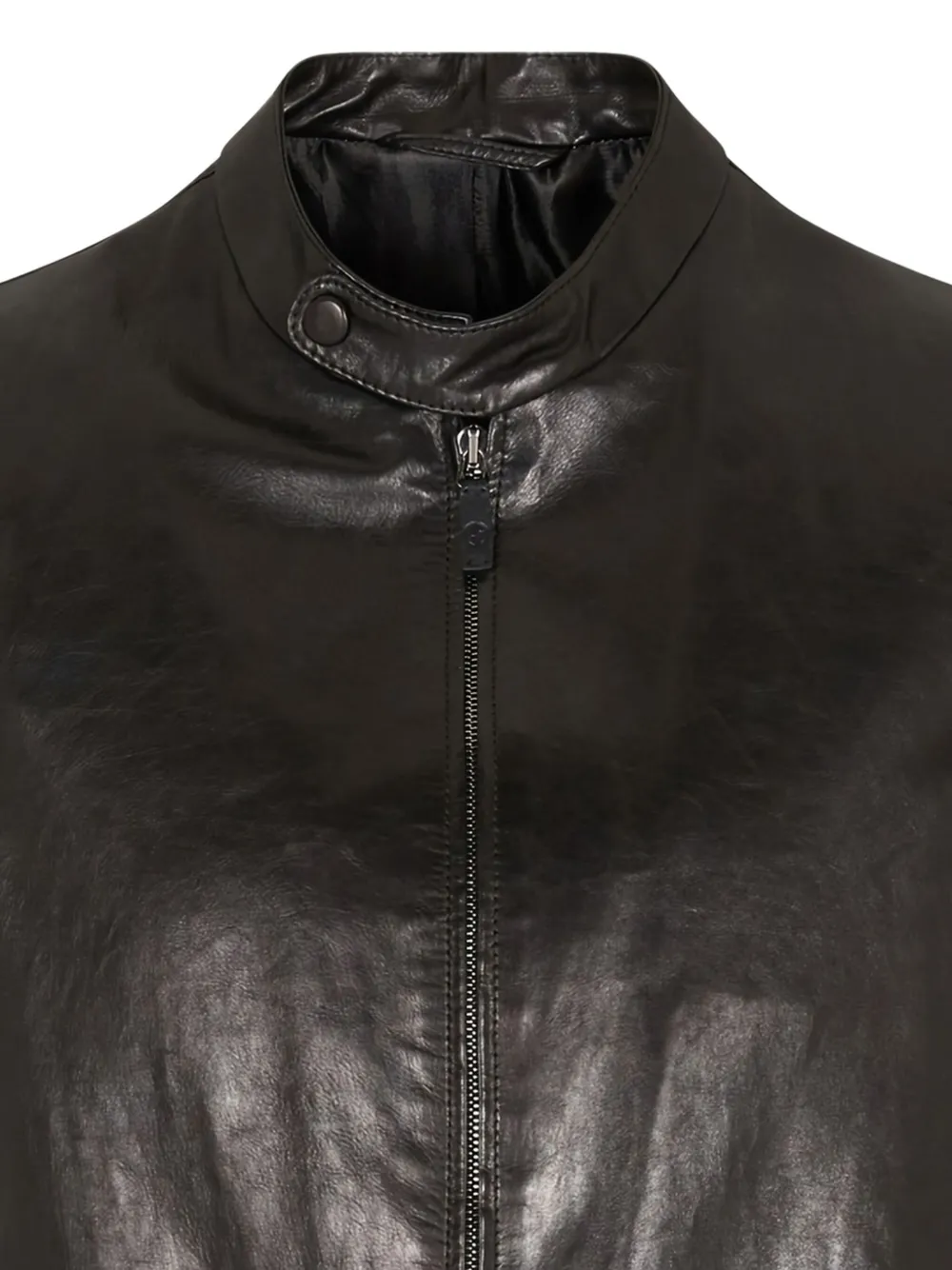 Giorgio Armani gilet en cuir à fermeture zippée | Vestes en cuir | Image 2