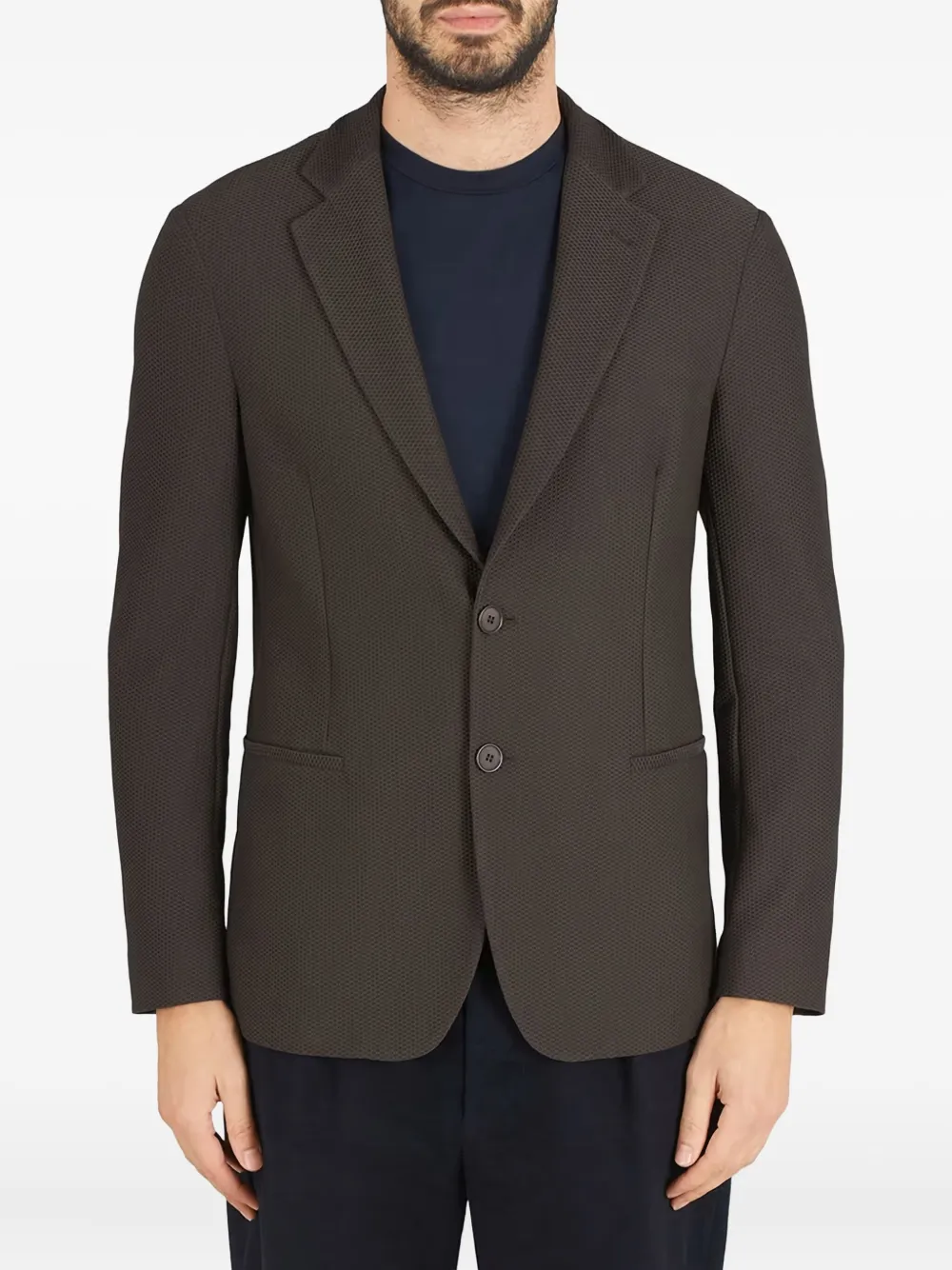 Giorgio Armani blazer texturizado con botones | marrón | Image 1