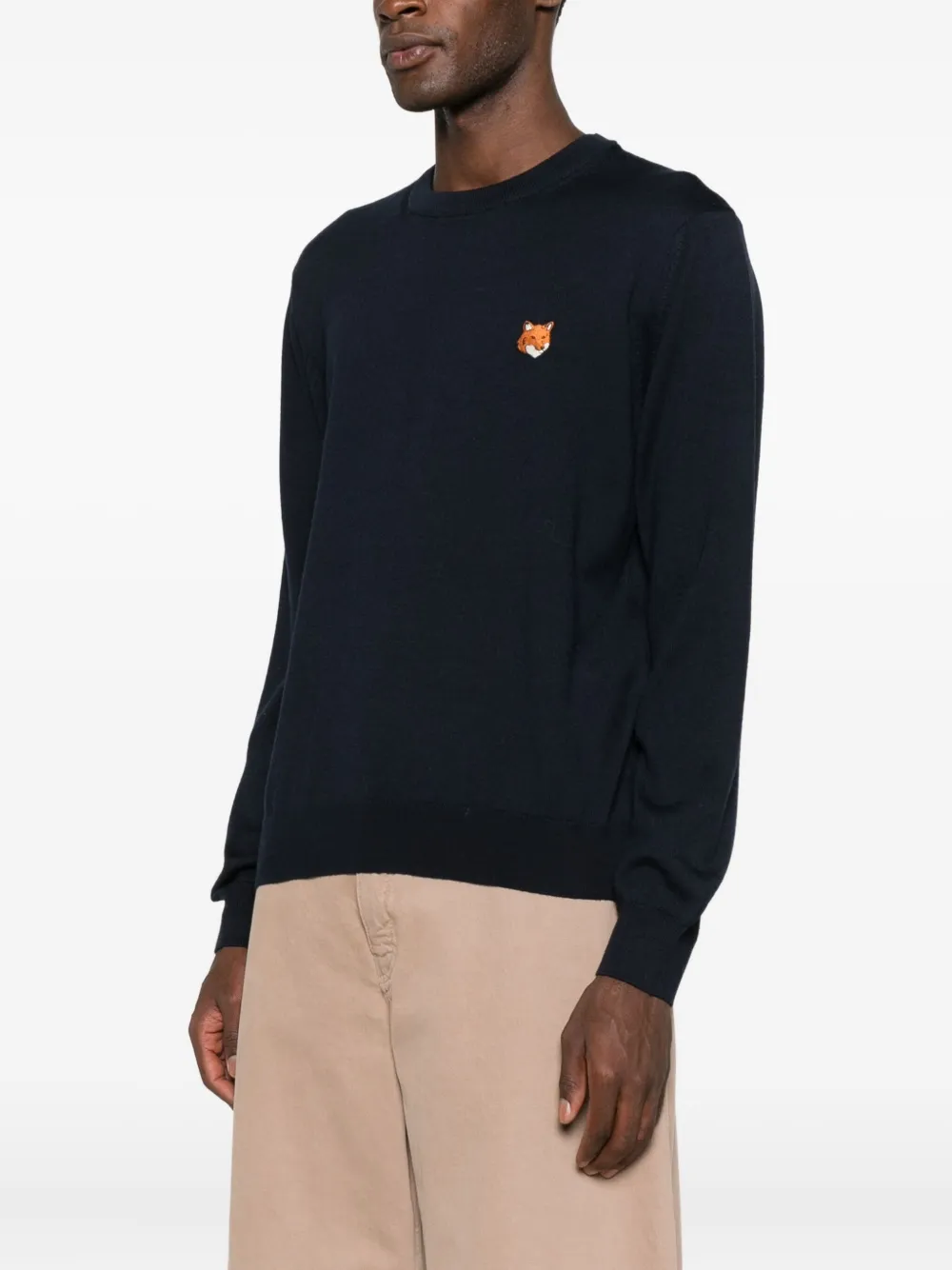 Maison Kitsuné Trui met vossenkop Zwart