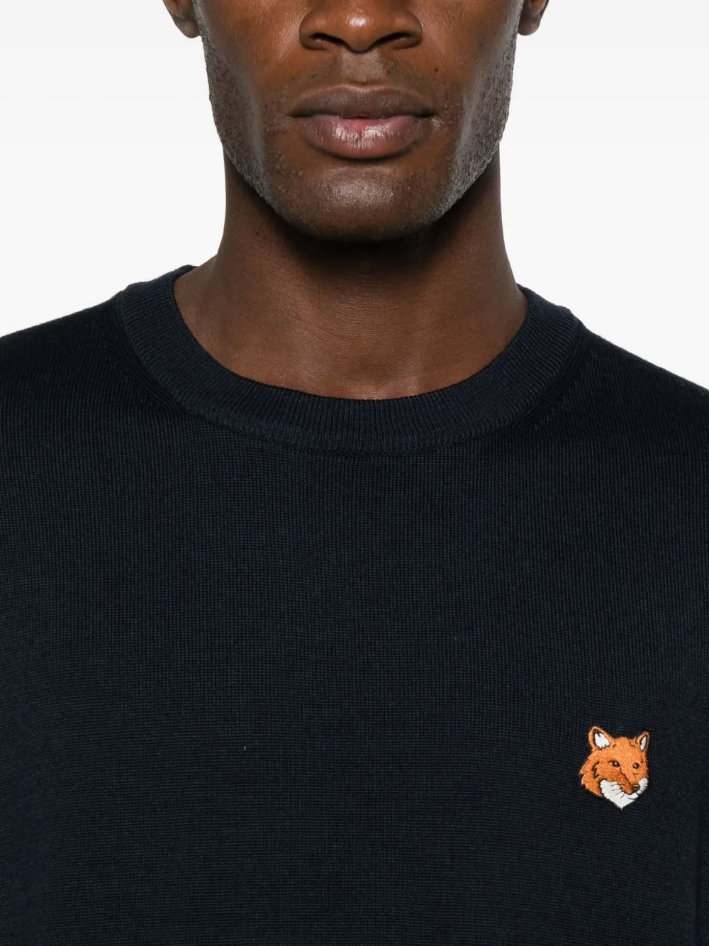 Maison Kitsuné Trui met vossenkop Zwart