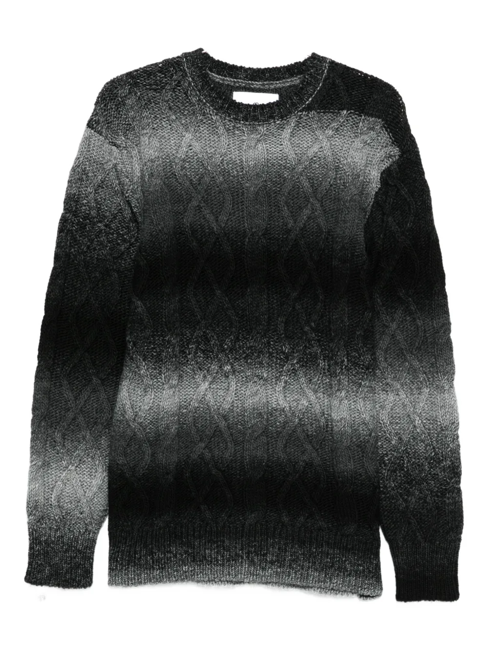 Seven Gauge Cable-knit Ombre Sweater In Multi