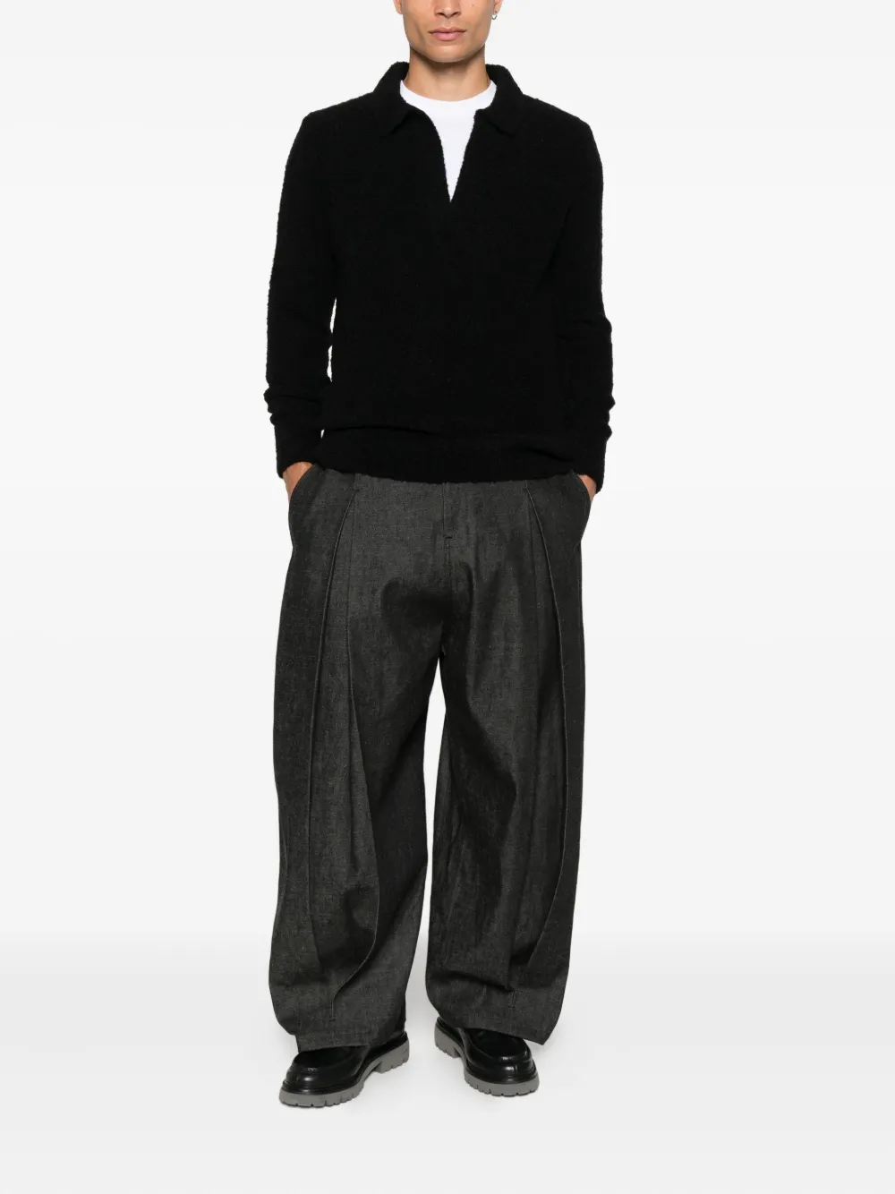 SEVEN GAUGE polo-collar long-sleeve sweater | Knitted Sweaters | Image 2
