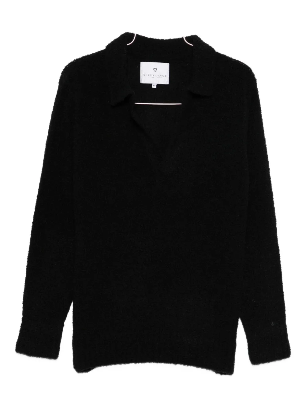 SEVEN GAUGE polo-collar long-sleeve sweater | Black | Image 1