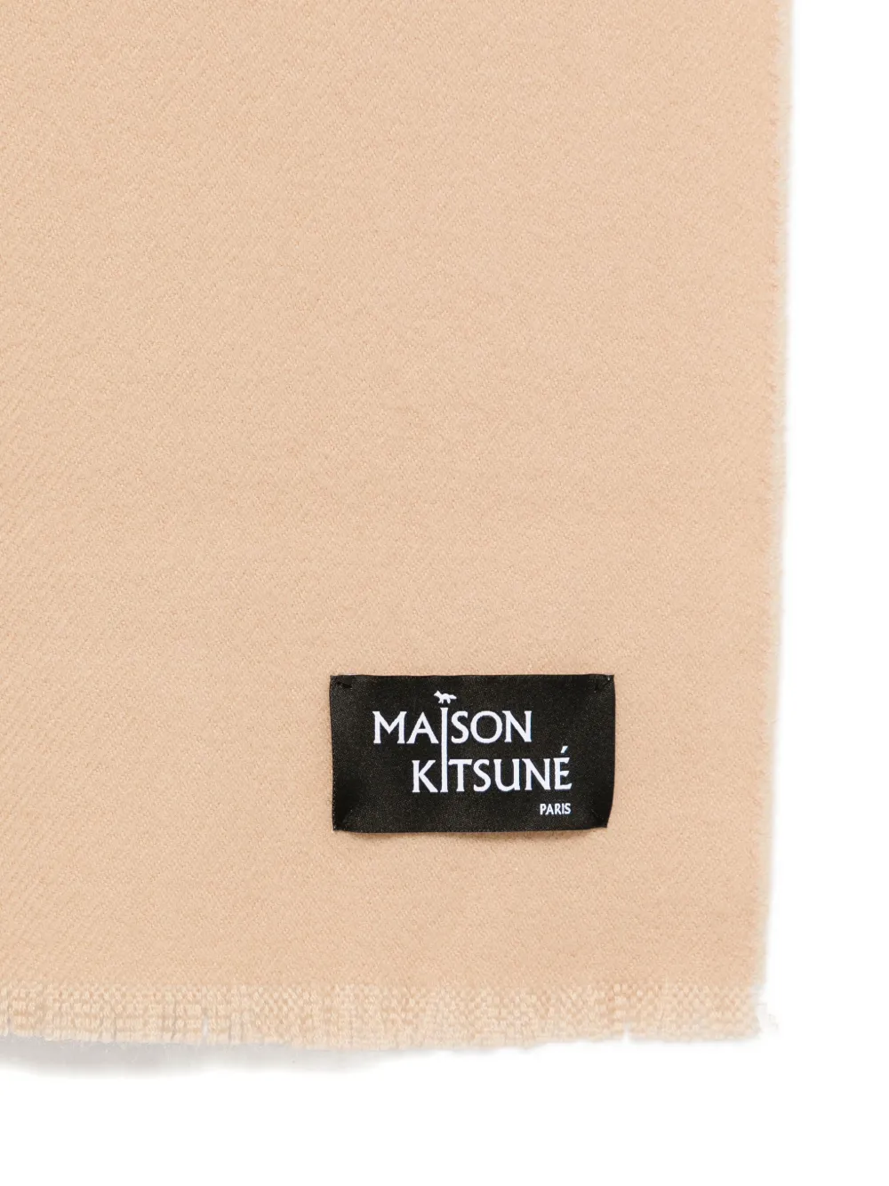 Maison Kitsuné Sjaal met franje Beige