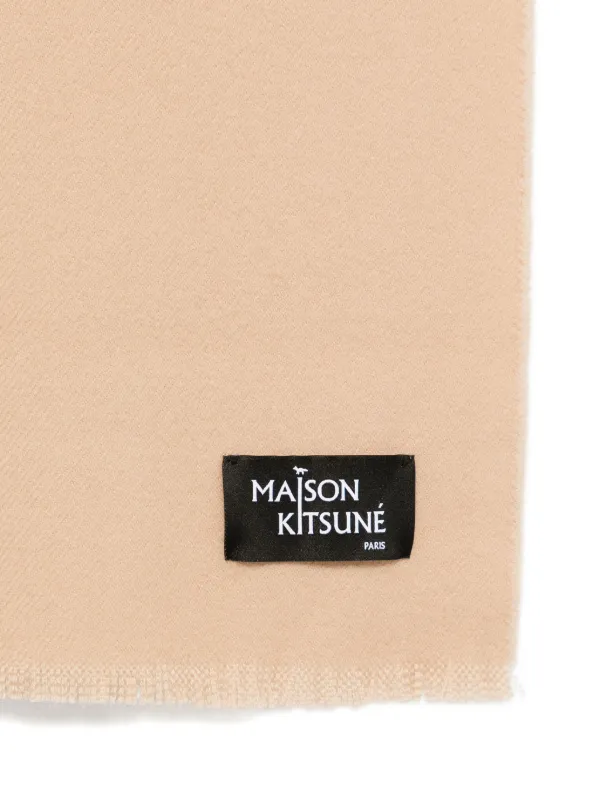 Maison Kitsuné Fringed Wool Scarf | Neutrals | FARFETCH CH