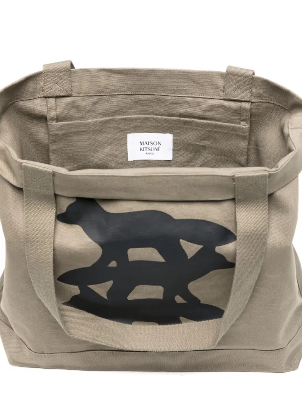 Maison Kitsuné Stunt Fox Tote Bag | Brown | FARFETCH BE
