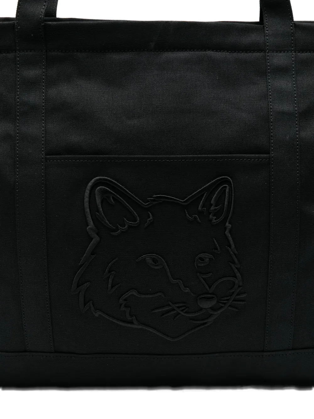 Maison Kitsuné Fox-head Xl Tote Bag In Black