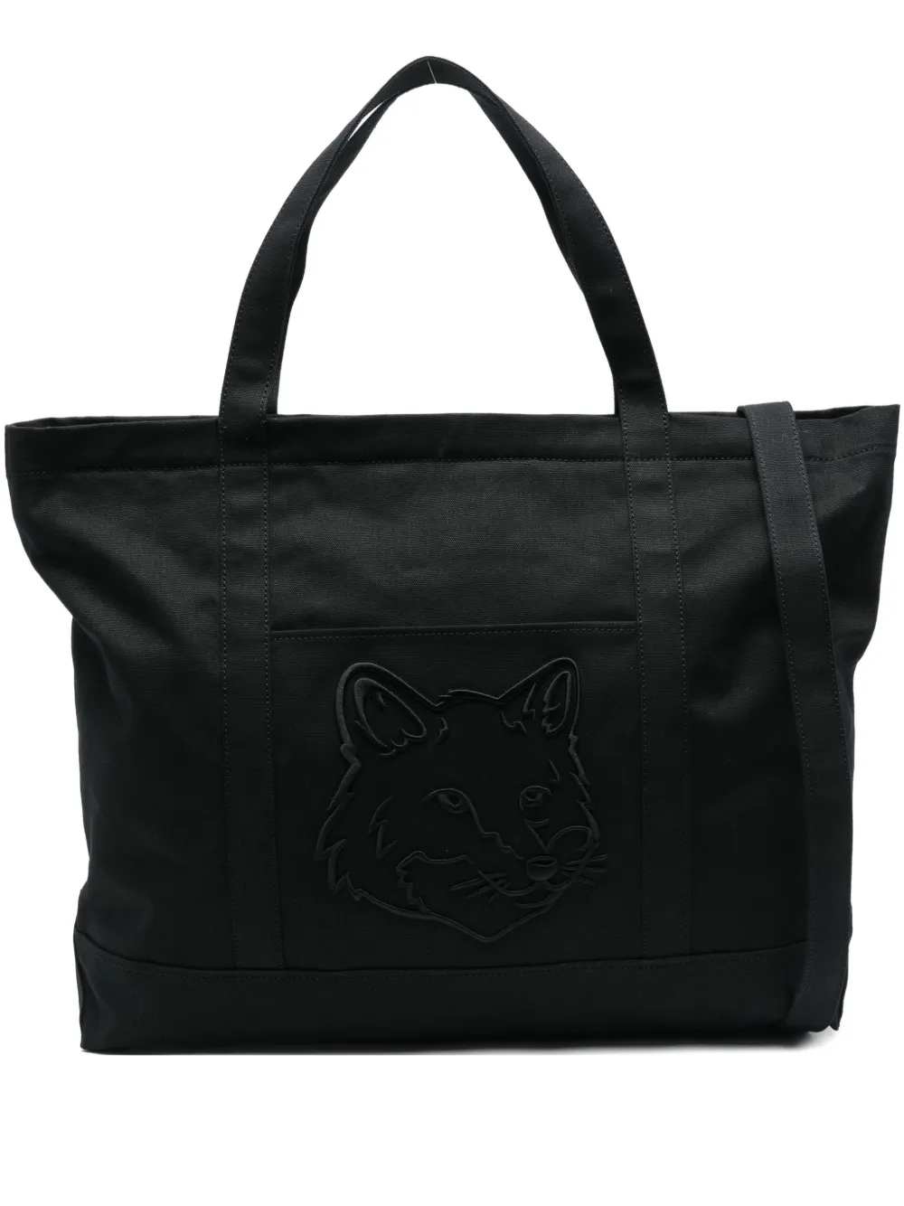 Maison Kitsuné Fox-head Xl Tote Bag In Black