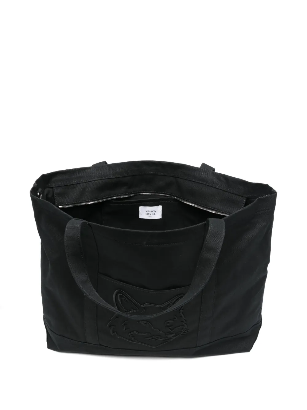 Maison Kitsuné Fox-head Xl Tote Bag In Black