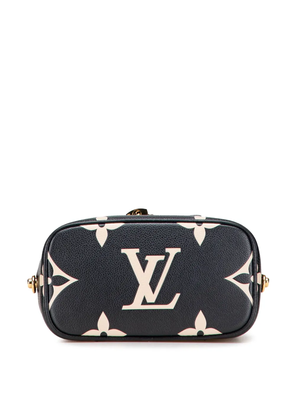 Pre-owned Louis Vuitton 2021-2025 Bicolor Monogram Giant Empreinte Vanity Pm Satchel In Black