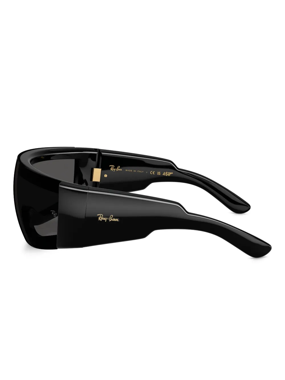 Ray Ban Ultra Wrap Geometric Sunglasses In Black