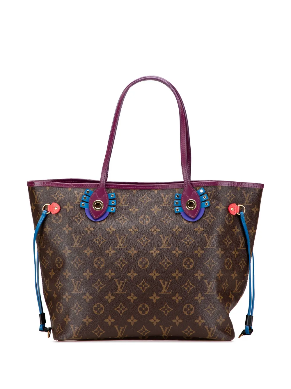 Pre-owned Louis Vuitton 2015 Monogram Totem Neo Neverfull Mm Tote Bag In Brown