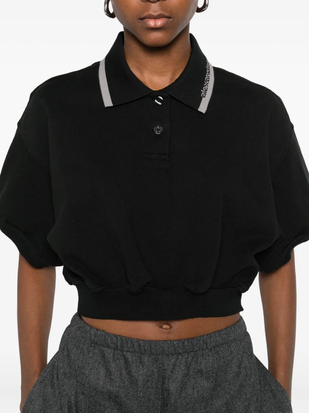 Alexander Wang Cropped polotop Zwart