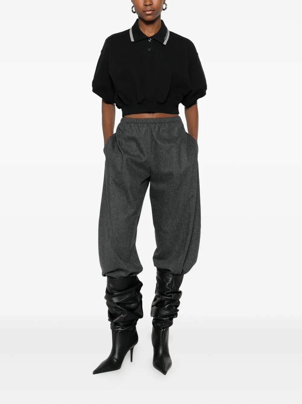 Alexander Wang Cropped polotop - Zwart