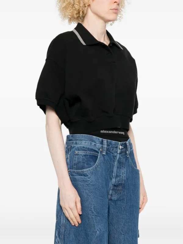 Alexander Wang クロップド ポロシャツ | ブラック | FARFETCH JP