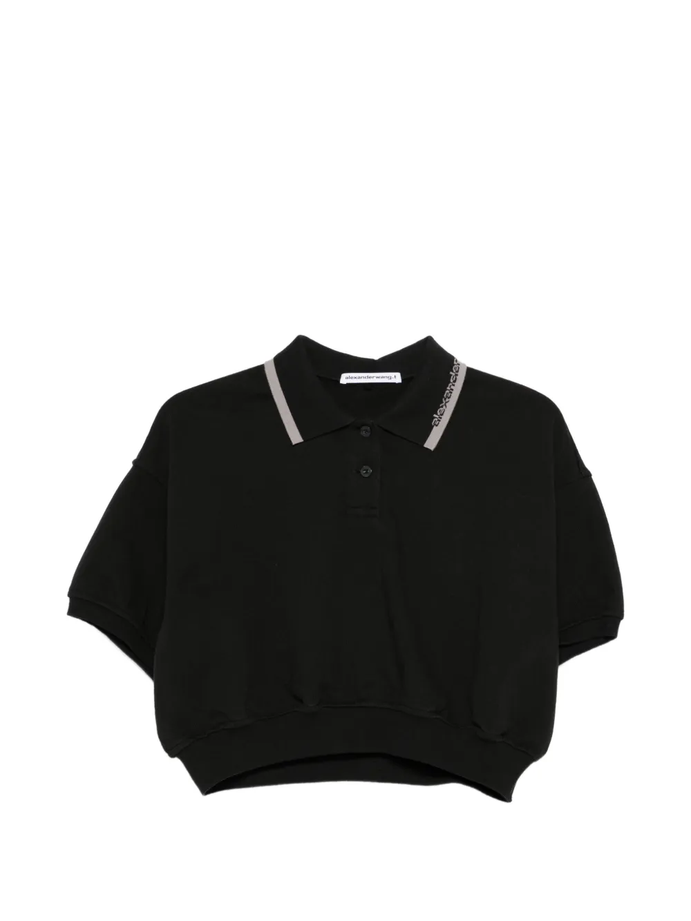 Alexander Wang cropped polo top - Schwarz