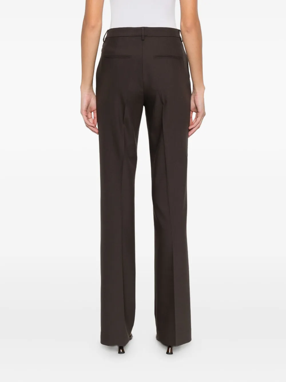 Aya Muse Seam-detail Trousers In Brown