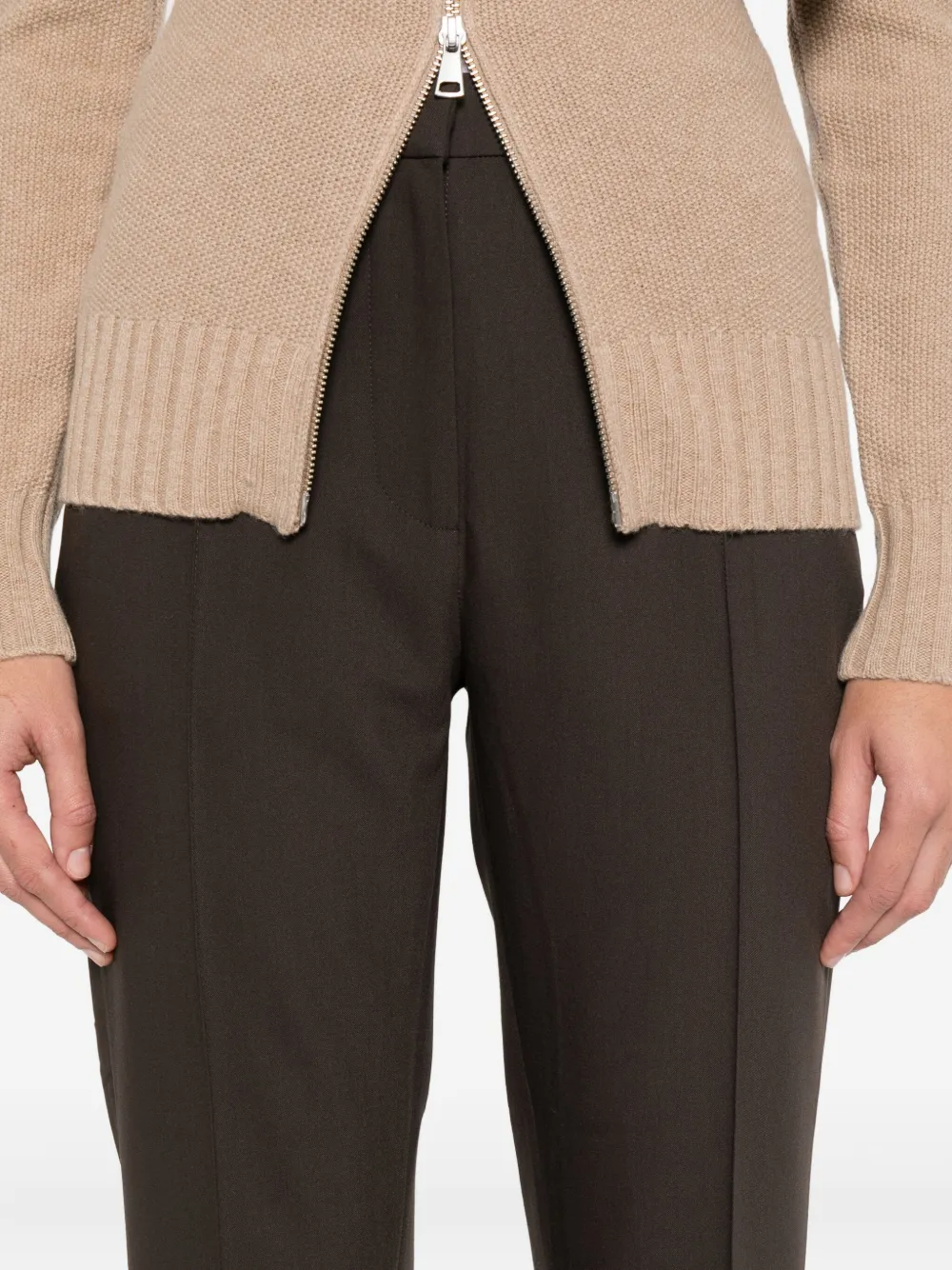 Aya Muse Seam-detail Trousers In Brown