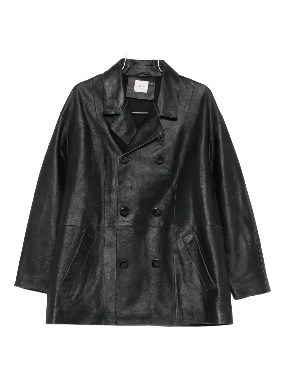 Alysi Double-breasted Cotton Jacket In Black